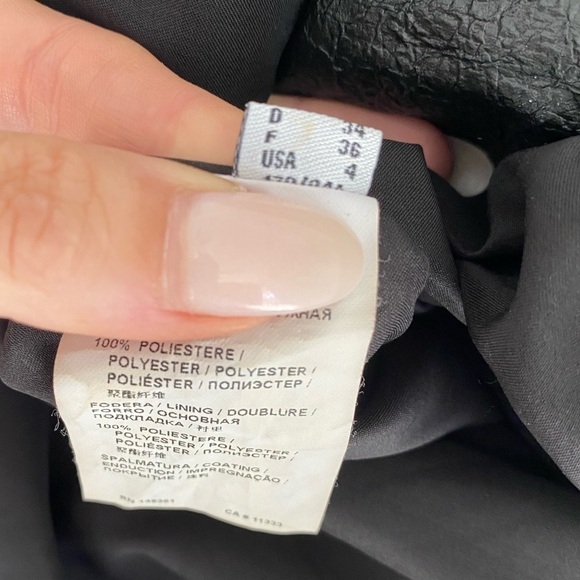 Pinko- Black Faux Leather Large Bow Mini Dress - Picture 5 of 8